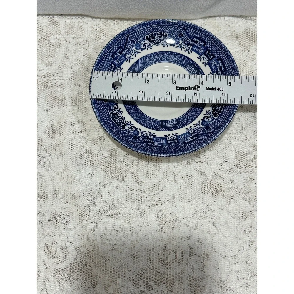 Blue Willow Teacup Saucer Set England Vintage‎ Porcelain